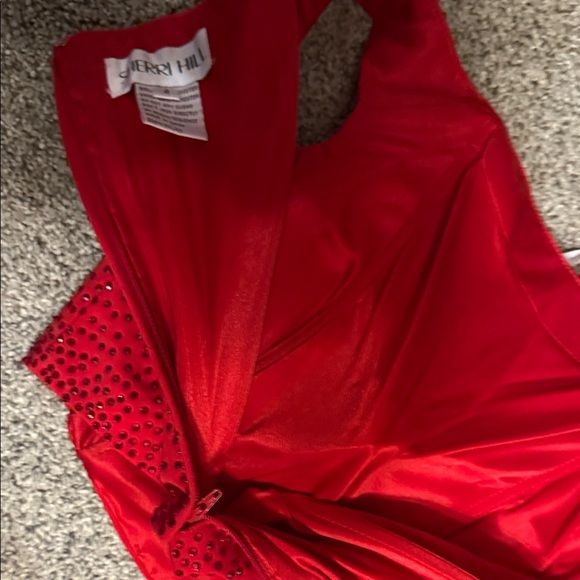 Sherri Hill Red High Low Dress studded shorts for prom - SHORTS Glam - Picture 7 of 16
